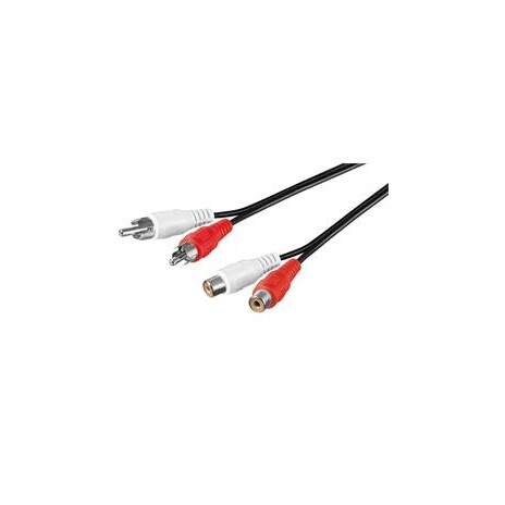PremiumCord Kabel 2x Cinch-2x Cinch, M/F 5m