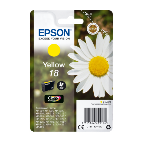 Epson Singlepack Yellow 18 Claria Home Ink