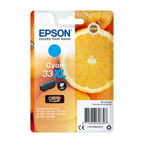 Epson T3362 - cyan (azurová) pro Epson Expression Premium XP-530/630/635/830 - XL (Pomeranč)