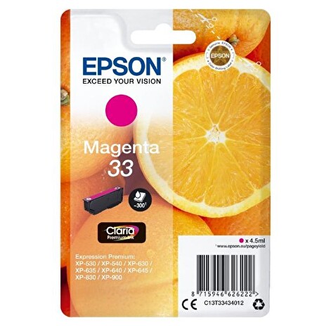 Epson T3343 - magenta (purpurpvá) pro Epson Expression Premium XP-530/630/635/830 (Pomeranč)
