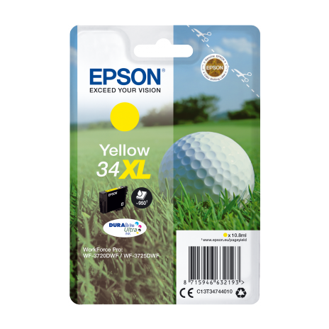 Epson Singlepack Yellow 34XL DURABrite Ultra Ink