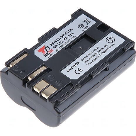 Baterie T6 power Canon BP-508, BP-511, BP-511A, BP-512, BP-514, 1500mAh, hnědá