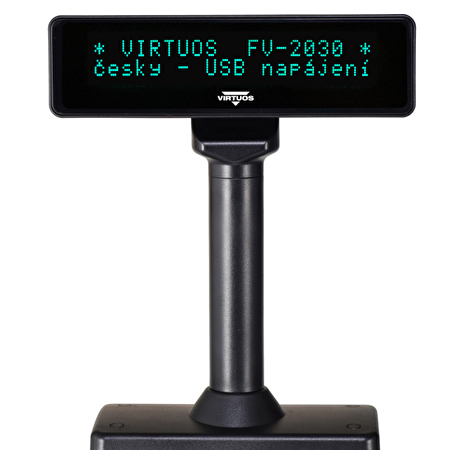 VFD zák.displej FV-2030B 2x20, 9mm,USB, černý