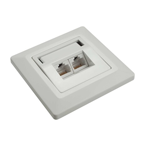Zásuvka Solarix SX9-2-5E-UTP-WH CAT5E UTP 2 x RJ45 pod omítku bílá