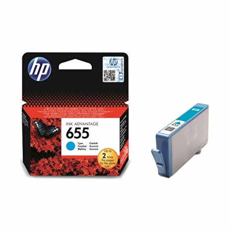 Inkoust HP Ink No 655 azurová, CZ110AE