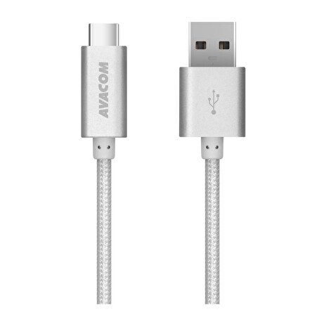 Kabel AVACOM TPC-100S USB - USB Type-C, 100cm, stříbrná