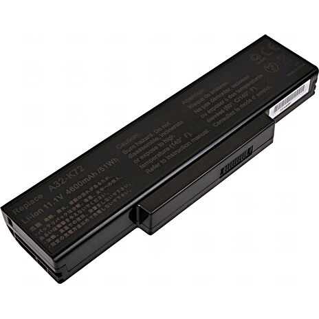 Baterie T6 power Asus K72, K73, A72, A73, N71, N73, X72, X73, X77, 6cell, 4600mAh