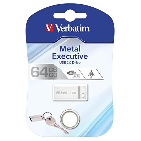 Flashdisk Verbatim Metal Executive USB 2.0 Drive 64GB Stříbrný