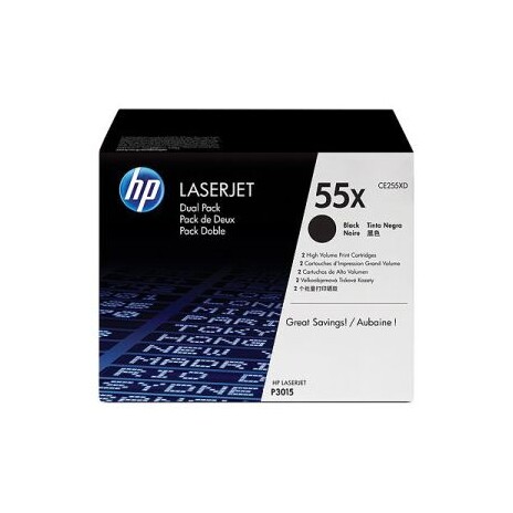 HP tisková kazeta černá velká, CE255XD - 2 pack