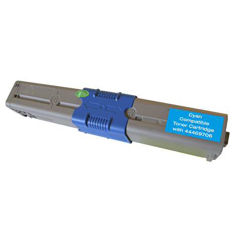 Toner 44469706 kompatibilní azurový pro OKI C310, C330, C510, C511, C531, MC351, MC352, MC561, MC562 (2000str./5%)