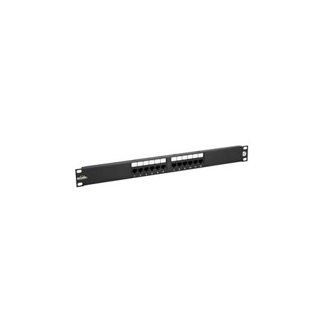 19" patch panel Solarix 12 x RJ45 CAT5E UTP 150 MHz černý 1U SX12-5E-UTP-BK