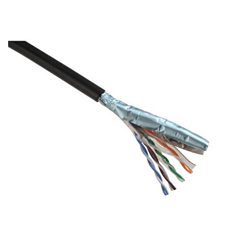 Kabel Solarix SXKD-5E-FTP-PVC+PE dvojtý plášť, FTP Cat5e drát, 305m, PE venkovní