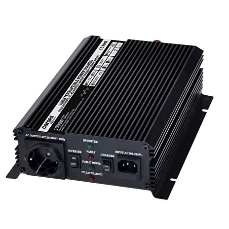 Napěťový měnič Carspa UPS1000-12 12V/230V 1000W s nabíječkou 12V/10A a funkcí UPS