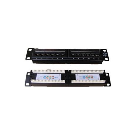 Patch panel 10“ UTP cat5e 12portů