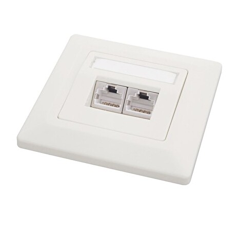 Zásuvka Solarix CAT6 STP 2 x RJ45 pod omítku bílá