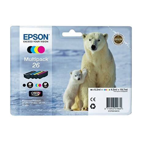 EPSON cartridge T2616 (black/cyan/magenta/yellow) multipack (lední medvěd)
