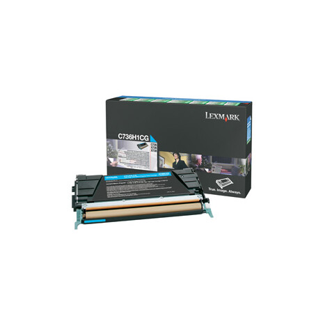 Lexmark C736, X736, X738 Cyan High Yield Return Programme Toner Cartridge (10K)