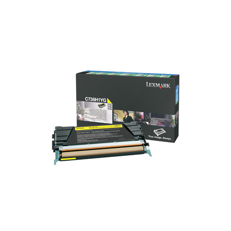 Lexmark C736, X736, X738 Yellow High Yield Return Programme Toner Cartridge (10K)