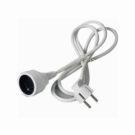 PREMIUMCORD Prodlužovací přívod 230V 3m, 1 zásuvka (M/F) bílá