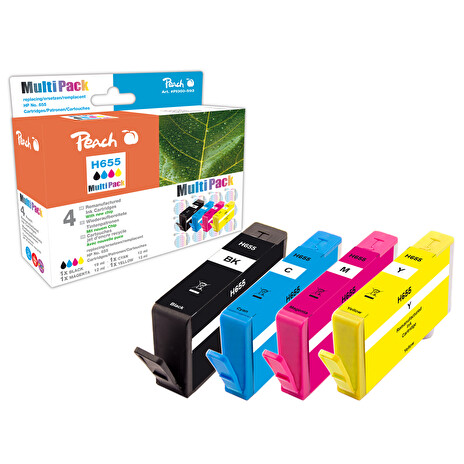 Inkoust Peach CZ109,10,11,12AE, No.655 Combi Pack kompatibilní černý+barevné PI300-593 pro HP Deskjet 4625 (19xml, 3x12m