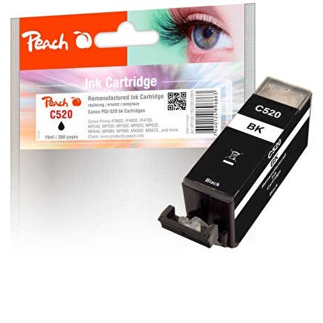 PEACH kompatibilní cartridge Canon PGI-520BK, Black, 19 ml