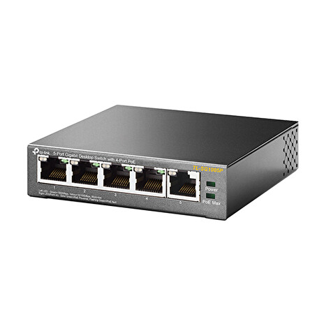 TP-Link TL-SG1005P PoE Switch 5x10/100/1000Mbps, 4x PoE, 56W budget, steel