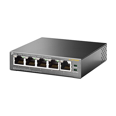 TP-Link TL-SF1005P PoE Switch 5x10/100Mbps, 4x PoE, 58W budget, steel case