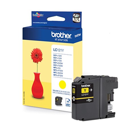 BROTHER INK LC-121Y yellow, (ISO / IEC 24711) cca 300