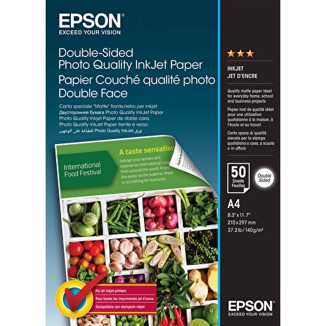 Double-Sided Photo Quality Inkjet Paper,A4,50 sheets