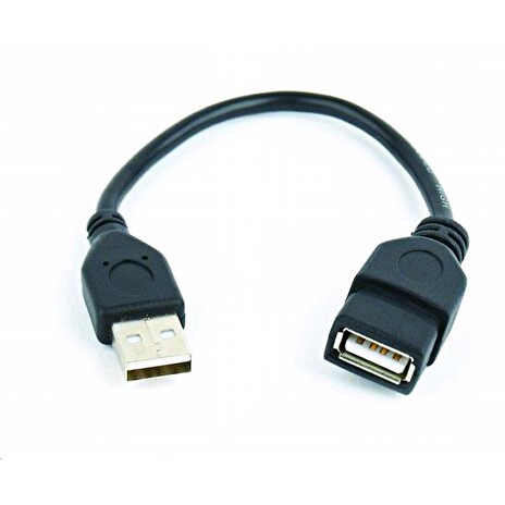 GEMBIRD Kabel USB A-A 15cm 2.0 prodlužovací HQ Black, zlacené kontakty
