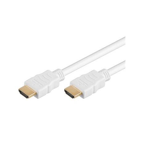 PremiumCord HDMI High Speed + Ethernet kabel,bílý, zlacené konektory, 10m