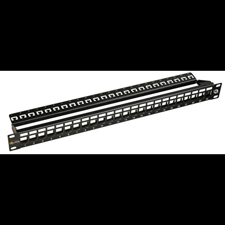 19" modulární neosazený high-density patch panel Solarix 24 portů 0,5U SX24HDM-0-STP-SL-UNI