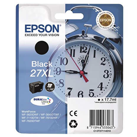 EPSON Ink čer Singlepack Black 27XL DURABrite Ultra Ink - WorkForce-3620