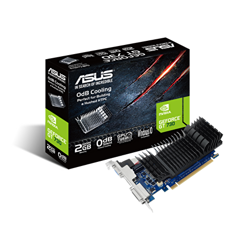 ASUS VGA NVIDIA GT730-SL-2GD5-BRK, GT 730, 2GB GDDR5, 1xHDMI, 1xDVI, 1xVGA