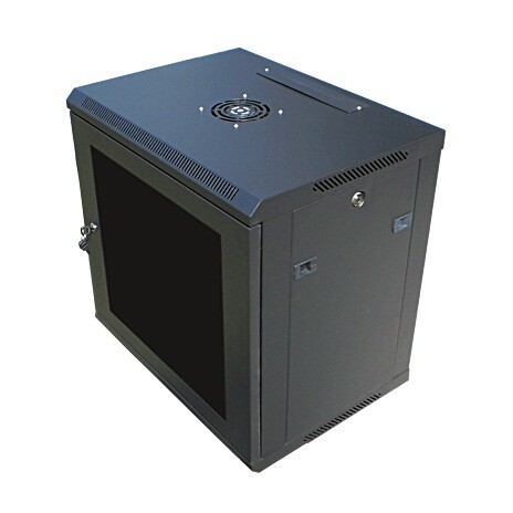 Datacom 19" rozvaděč 12U/450 mm (sklo) černý