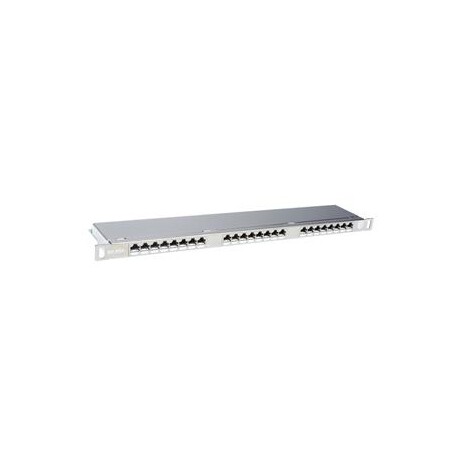 Solarix 19'' Patch panel 24xRJ45 CAT6 STP s vyvaz.lištou nerez 0,5U