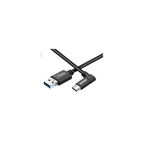 AVACOM Datový a nabíjecí kabel USB - USB Type-C, 100cm, konektor v úhlu 90°, černý