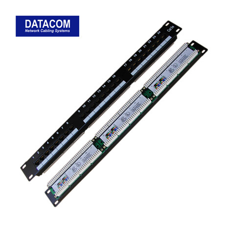 DATACOM Patch panel 24x RJ-45,Cat5e UTP,1U,19" LSA