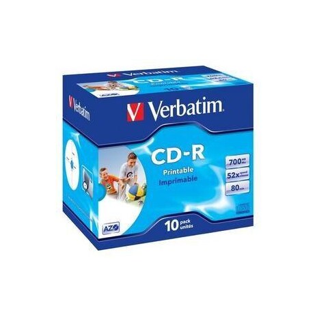 Verbatim CD-R | jewel case 10 | 700MB | 52x | printable | DataLife+ AZO ]