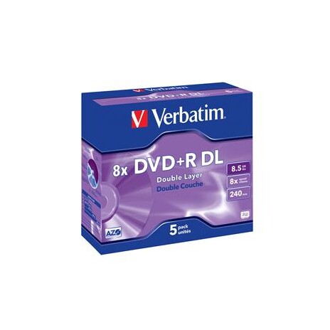 Verbatim DVD+R DL [ jewel case 5 | 8.5GB | 8x | matte silver ]