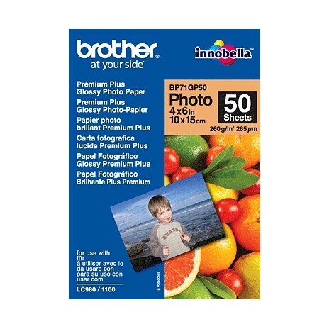 Brother fotopapír BP71GP50, 50 listů, 10x15cm Premium Glossy, 260g