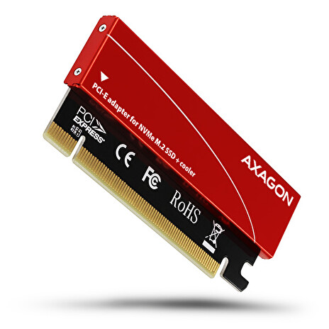 AXAGON PCEM2-S, PCIe x16 - M.2 NVMe M-key slot adaptér, pasivní chladič