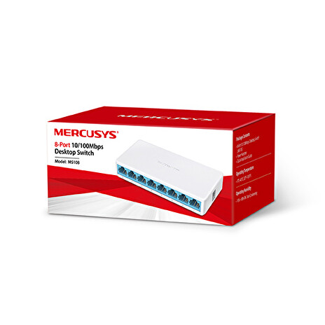 MERCUSYS switch MS108, 8x 10/100Mb/s RJ45, fanless