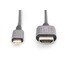 Digitus USB-C - HDMI kabelový adaptér, 1,8 m 4K/30 Hz, černý, kovový kryt