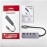 AXAGON HUE-MSA, 4x USB 3.2 Gen 1 SWITCH hub, kovový, micro USB nap. konektor, kabel USB-A 20cm