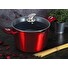 Hrnec Berlingerhaus s mramorovým povrchem a poklicí s výlevkou 24 cm Burgundy Metallic Line BH-1531