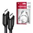 AXAGON BUCM3-CM20AB, SPEED kabel USB-C <-> USB-C, 2m, USB 3.2 Gen 1, PD 60W 3A, ALU, oplet, černý