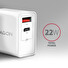 AXAGON ACU-PQ22W, PD & QC nabíječka do sítě 22W, 2x port (USB-A + USB-C), PD3.0/QC3.0/AFC/FCP/Apple, bílá