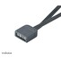 AKASA rozbočovač pro RGB LED 1x female/2x male, 2ks v balení, černá