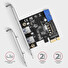 AXAGON PCEU-232VLS, PCIe řadič, 2+2x USB 3.2 Gen 1 port, 5 Gbps, SATA napájení, SP & LP